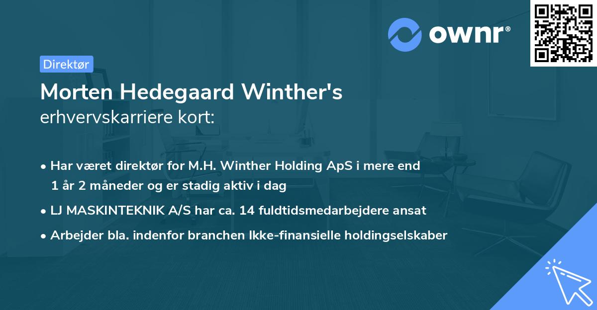 Morten Hedegaard Winther's erhvervskarriere kort