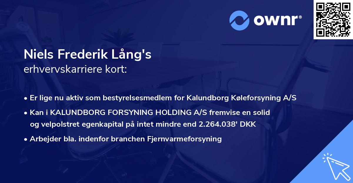Niels Frederik Lång's erhvervskarriere kort