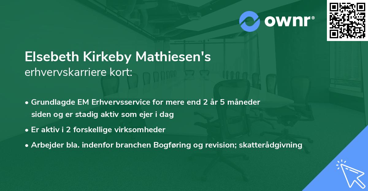 Elsebeth Kirkeby Mathiesen's erhvervskarriere kort