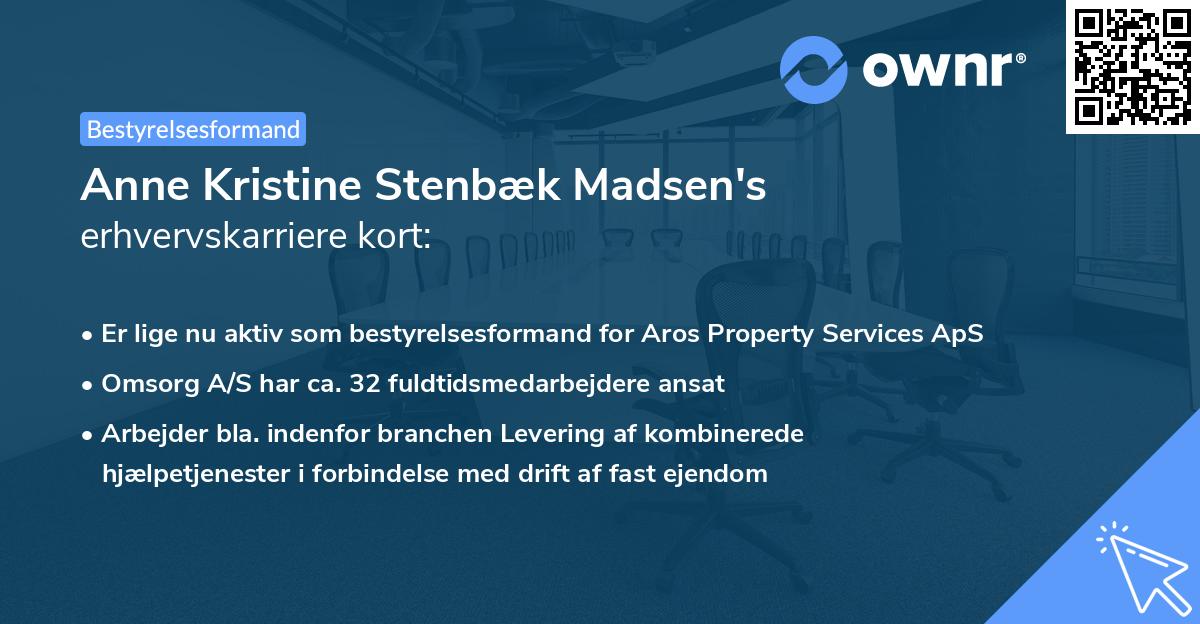 Anne Kristine Stenbæk Madsen's erhvervskarriere kort