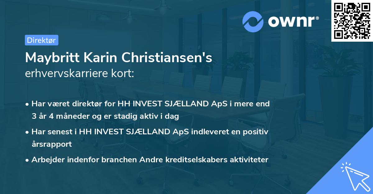 Maybritt Karin Christiansen's erhvervskarriere kort