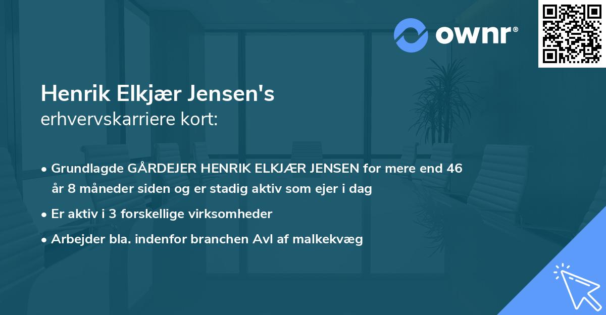 Henrik Elkjær Jensen's erhvervskarriere kort