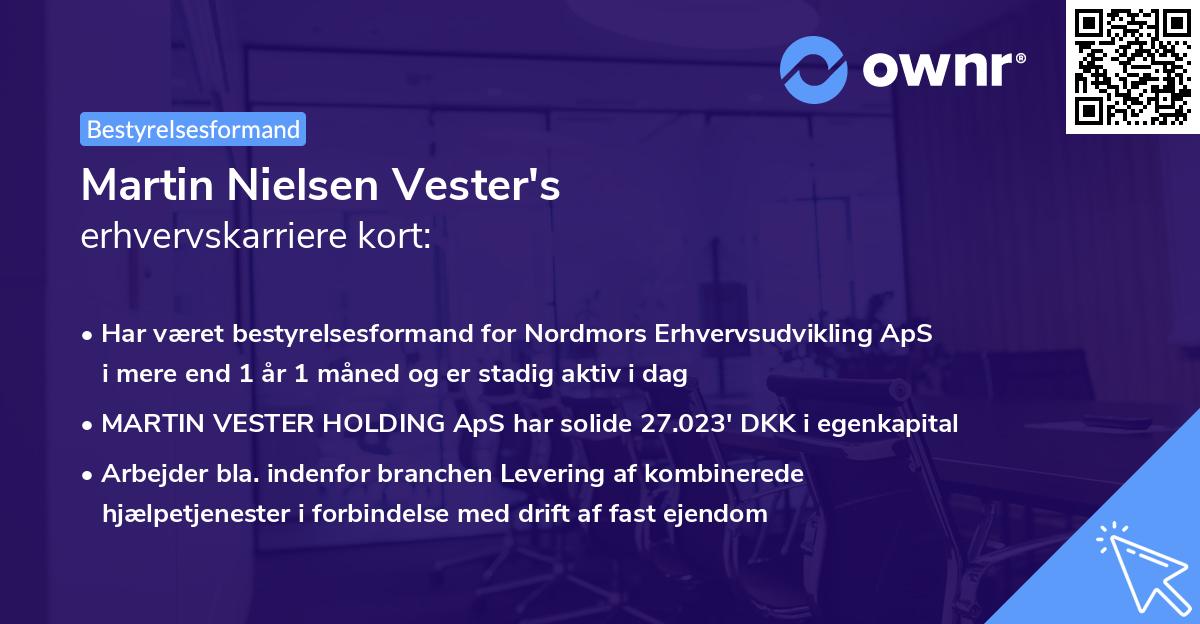 Martin Nielsen Vester's erhvervskarriere kort