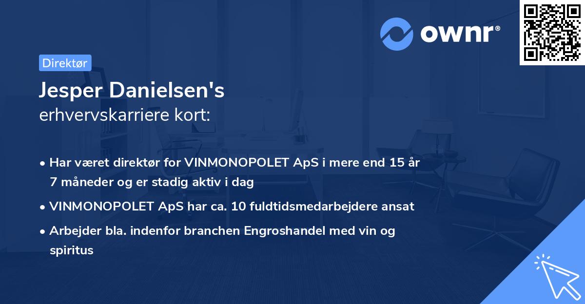Jesper Danielsen's erhvervskarriere kort