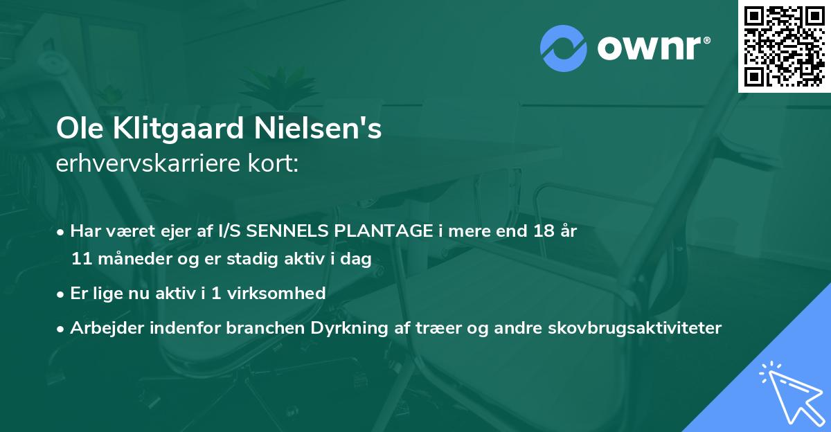 Ole Klitgaard Nielsen's erhvervskarriere kort