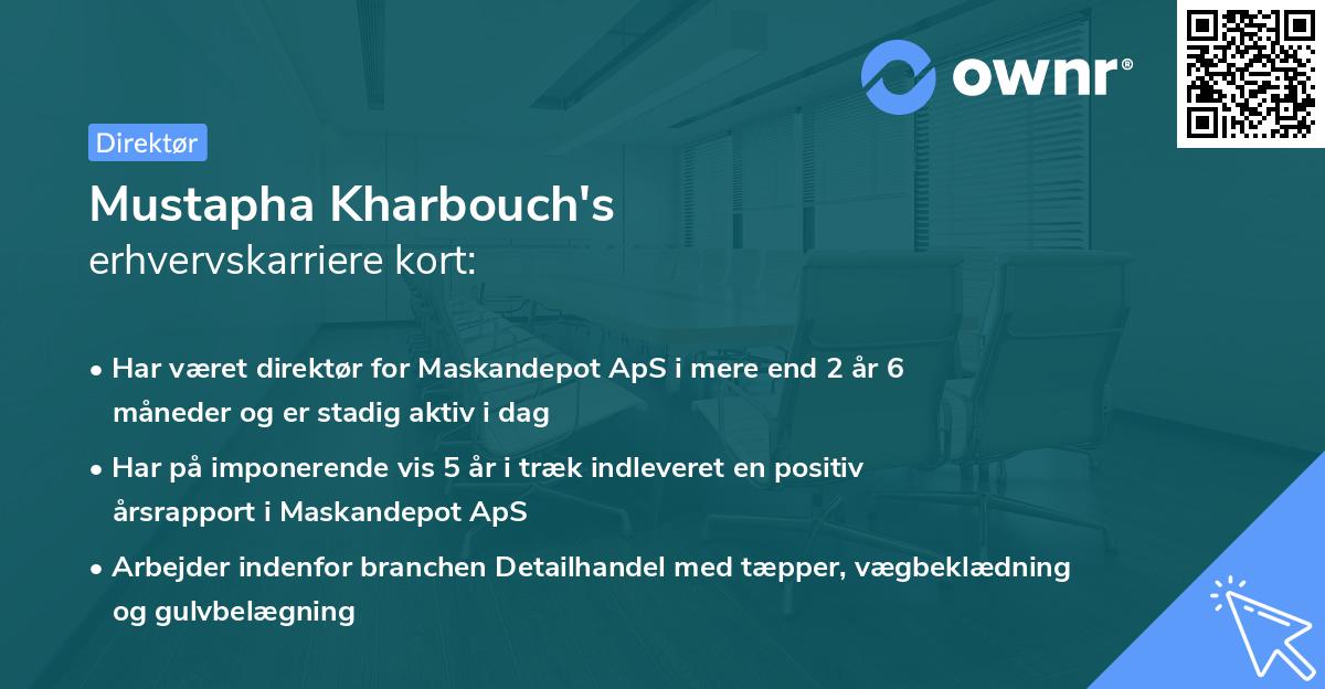 Mustapha Kharbouch's erhvervskarriere kort