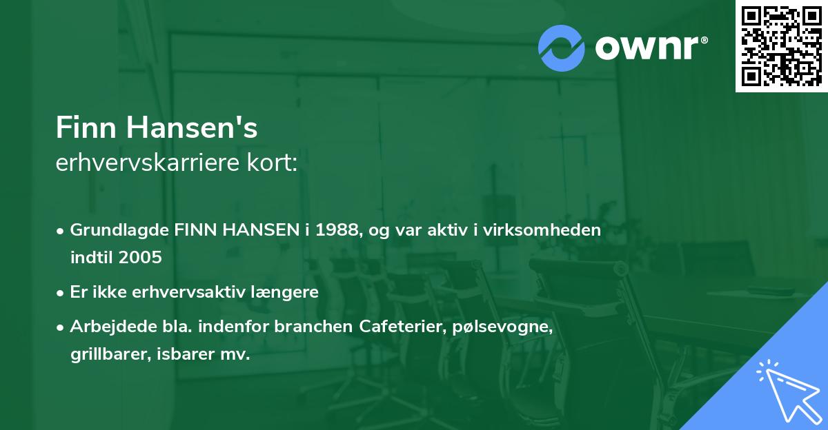 Finn Hansen's erhvervskarriere kort