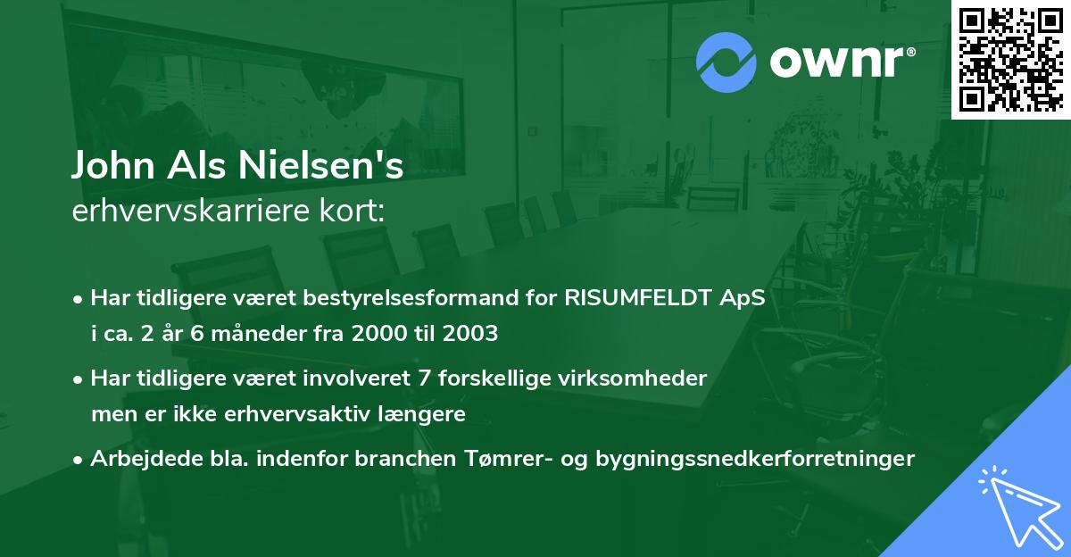John Als Nielsen's erhvervskarriere kort