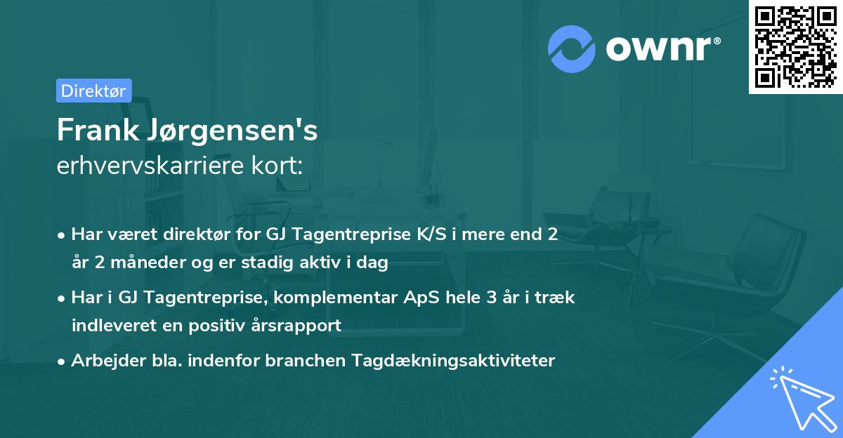 Frank Jørgensen's erhvervskarriere kort