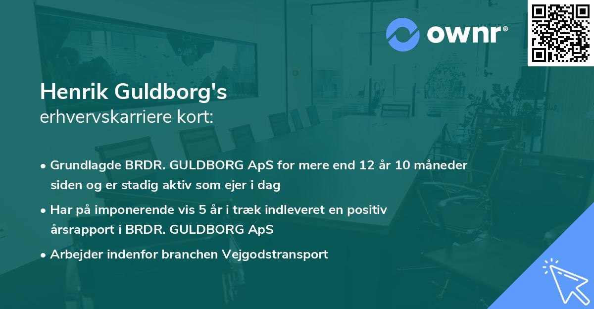 Henrik Guldborg's erhvervskarriere kort