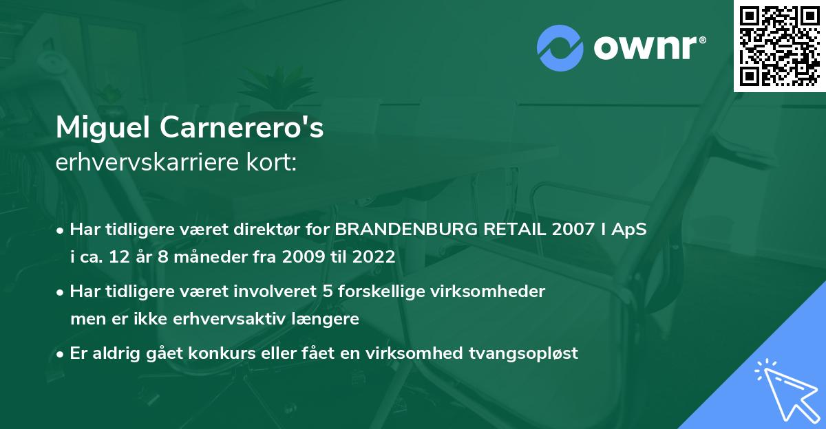 Miguel Carnerero's erhvervskarriere kort