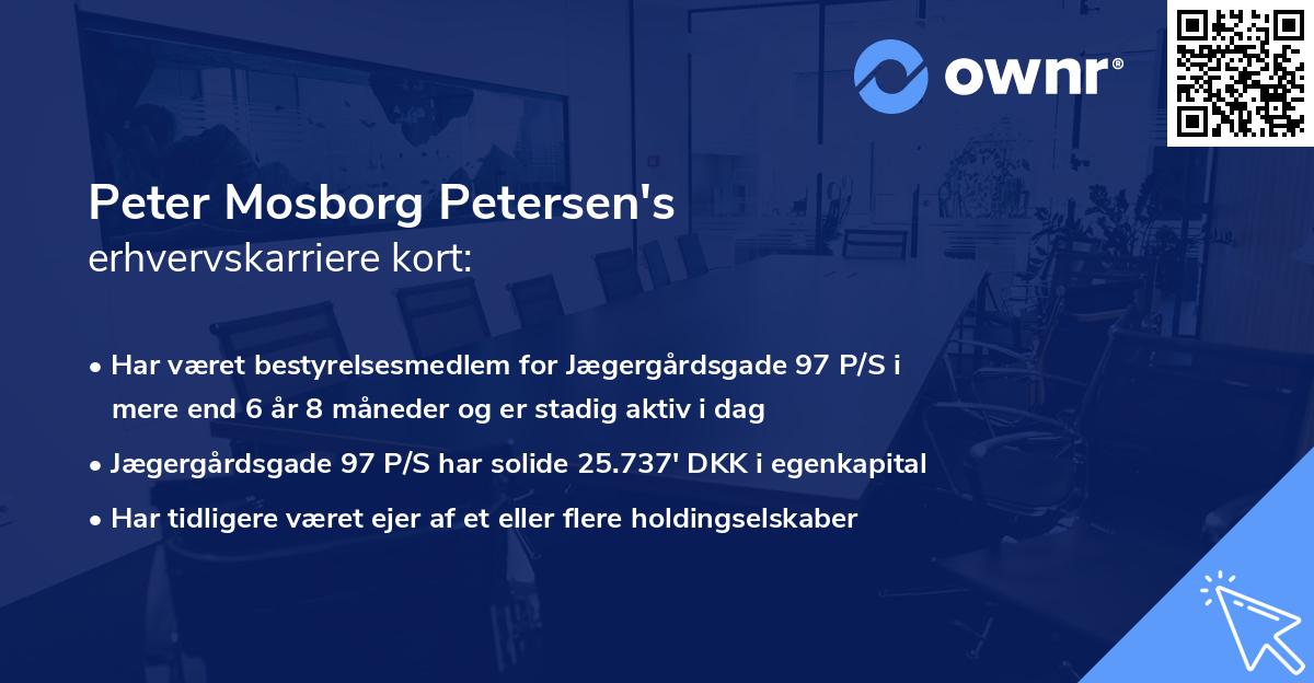 Peter Mosborg Petersen's erhvervskarriere kort