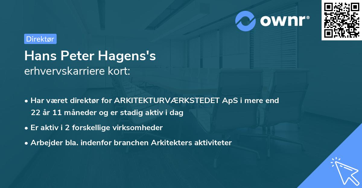 Hans Peter Hagens's erhvervskarriere kort