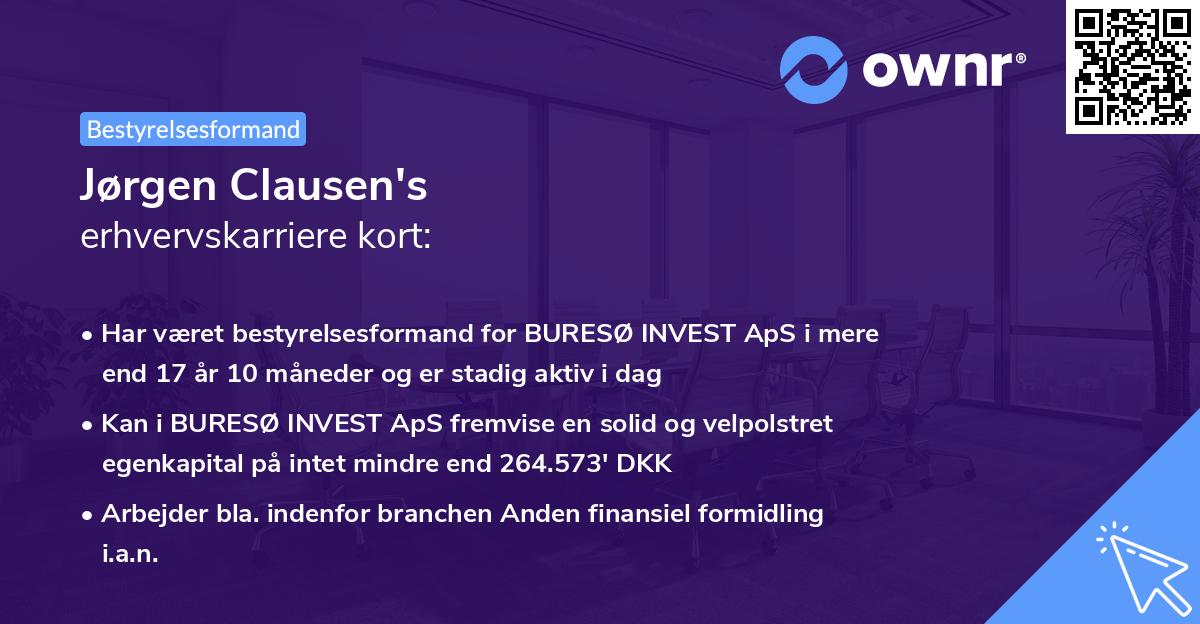 Jørgen Clausen's erhvervskarriere kort