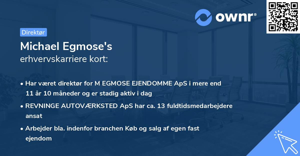 Michael Egmose's erhvervskarriere kort