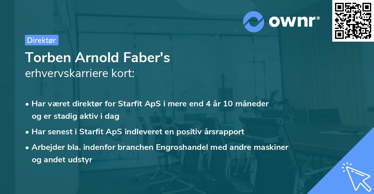 Torben Arnold Faber's erhvervskarriere kort