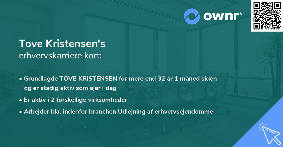 Tove Kristensen's erhvervskarriere kort
