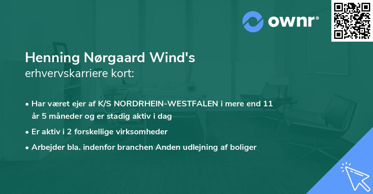 Henning Nørgaard Wind's erhvervskarriere kort