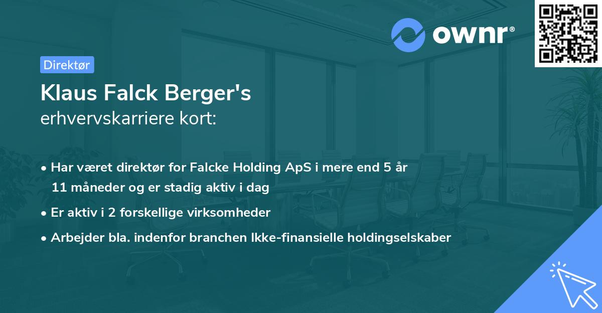 Klaus Falck Berger's erhvervskarriere kort