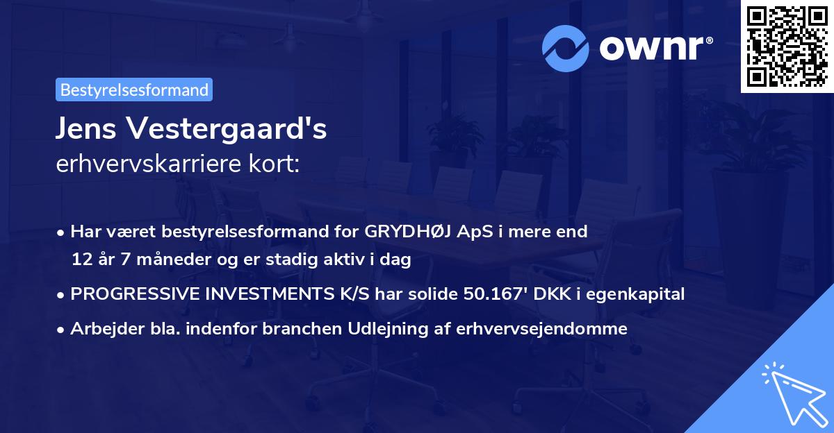 Jens Vestergaard's erhvervskarriere kort