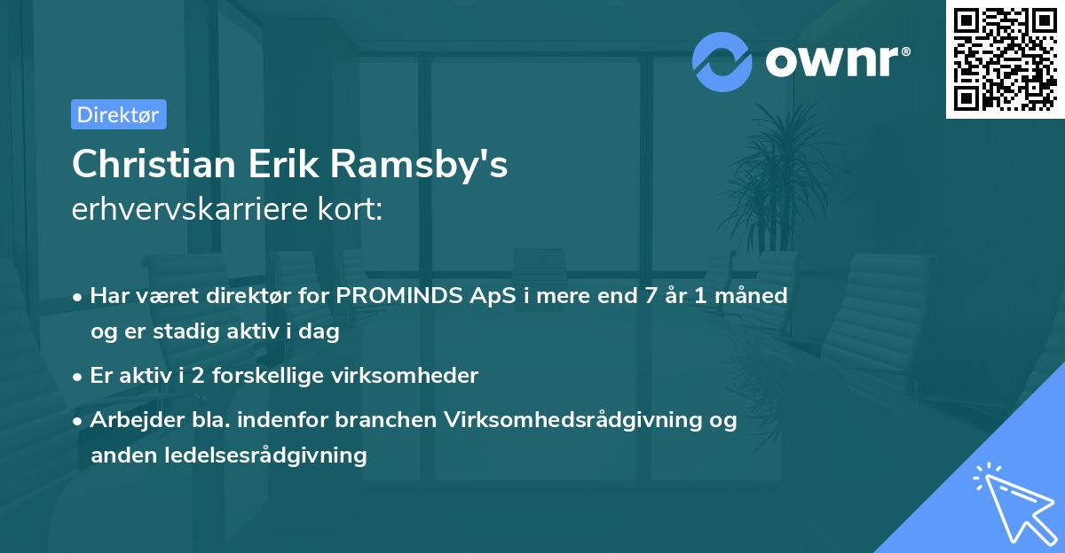 Christian Erik Ramsby's erhvervskarriere kort