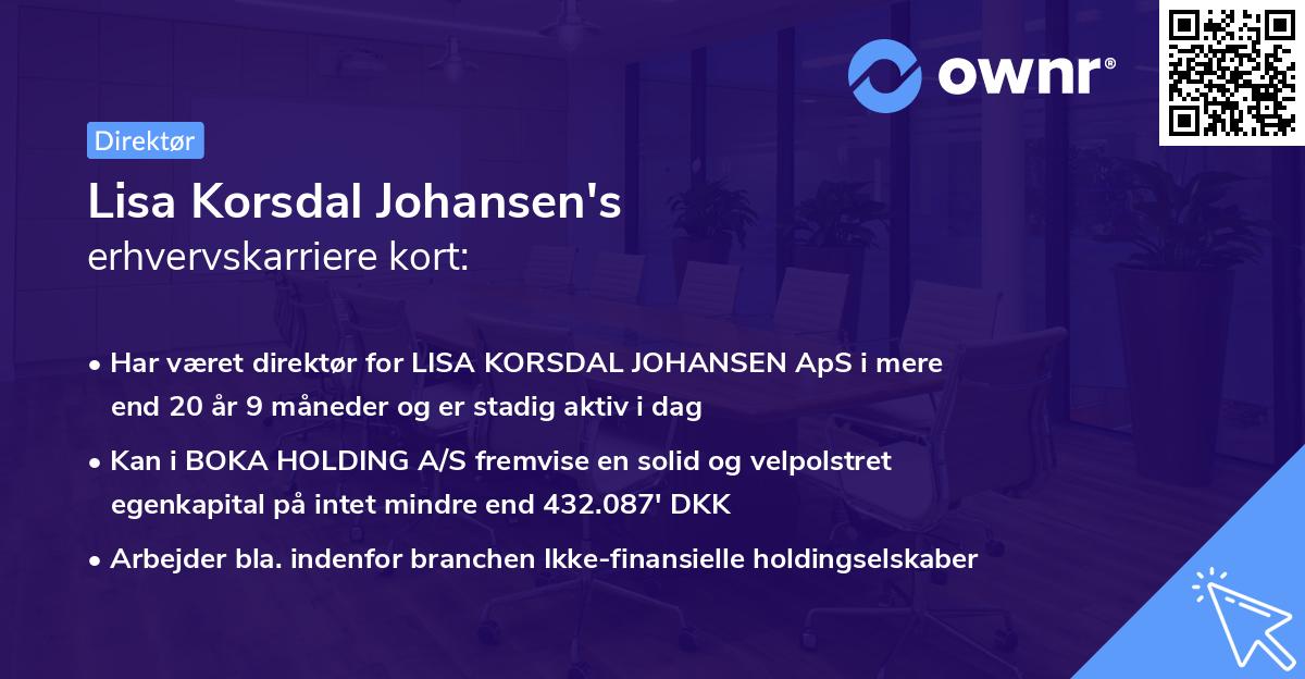 Lisa Korsdal Johansen's erhvervskarriere kort