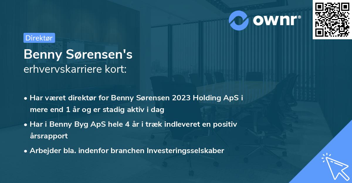 Benny Sørensen's erhvervskarriere kort