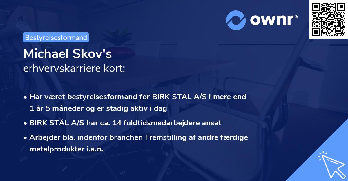 Michael Skov's erhvervskarriere kort