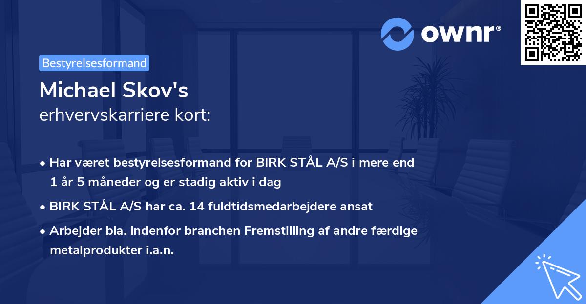 Michael Skov's erhvervskarriere kort