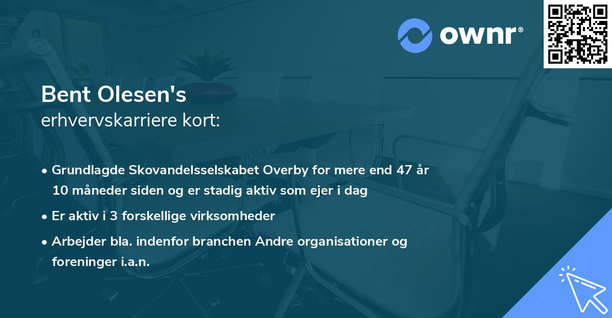 Bent Olesen's erhvervskarriere kort