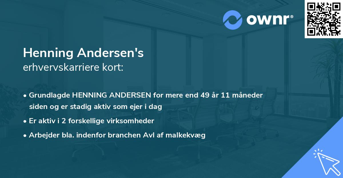 Henning Andersen's erhvervskarriere kort