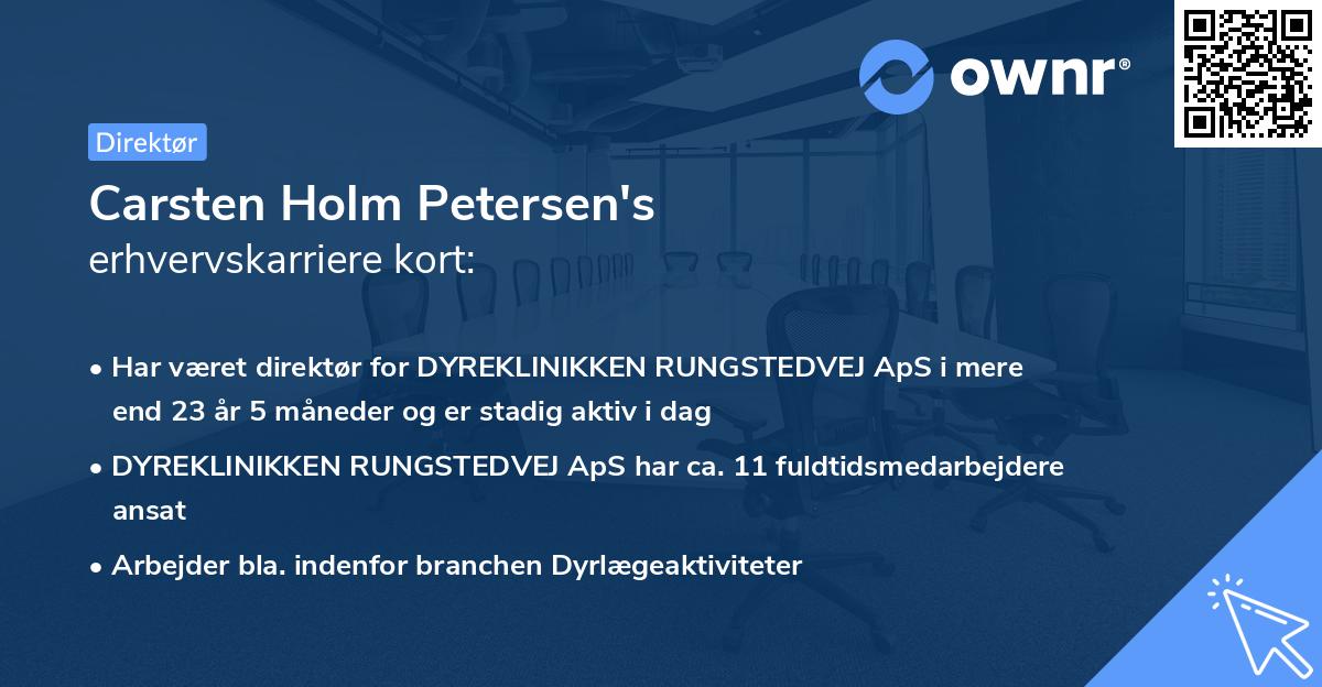 Carsten Holm Petersen's erhvervskarriere kort