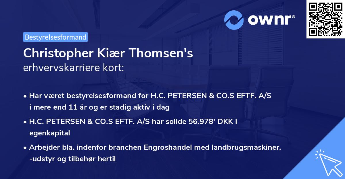 Christopher Kiær Thomsen's erhvervskarriere kort