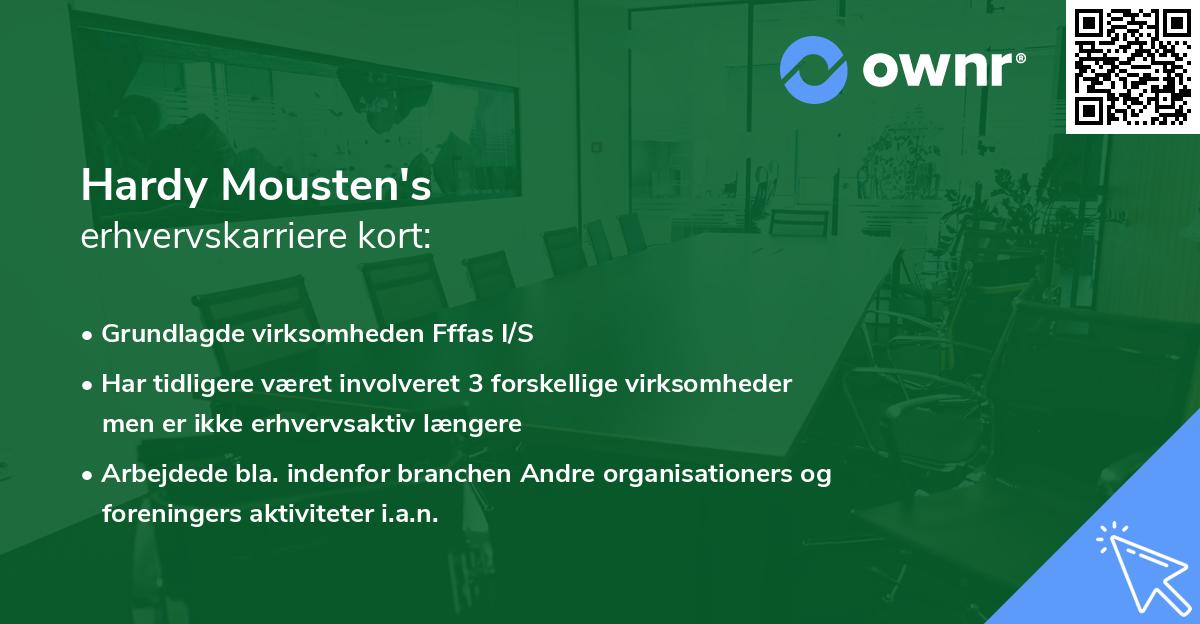 Hardy Mousten's erhvervskarriere kort