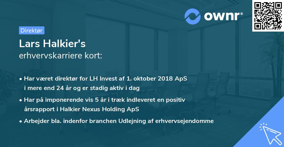 Lars Halkier's erhvervskarriere kort