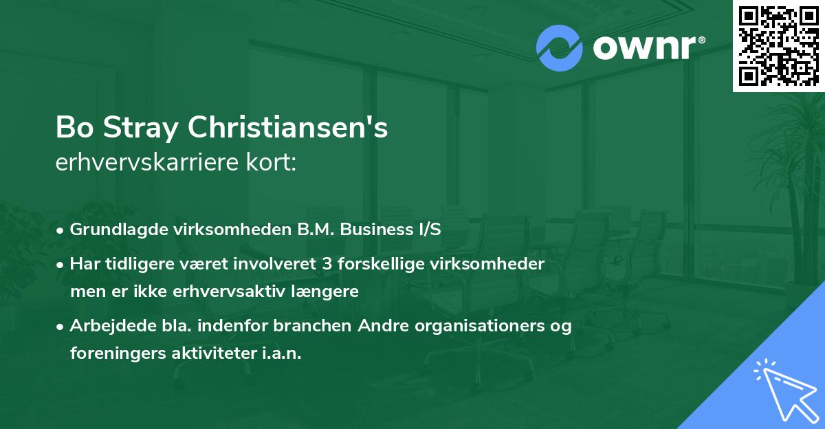 Bo Stray Christiansen's erhvervskarriere kort