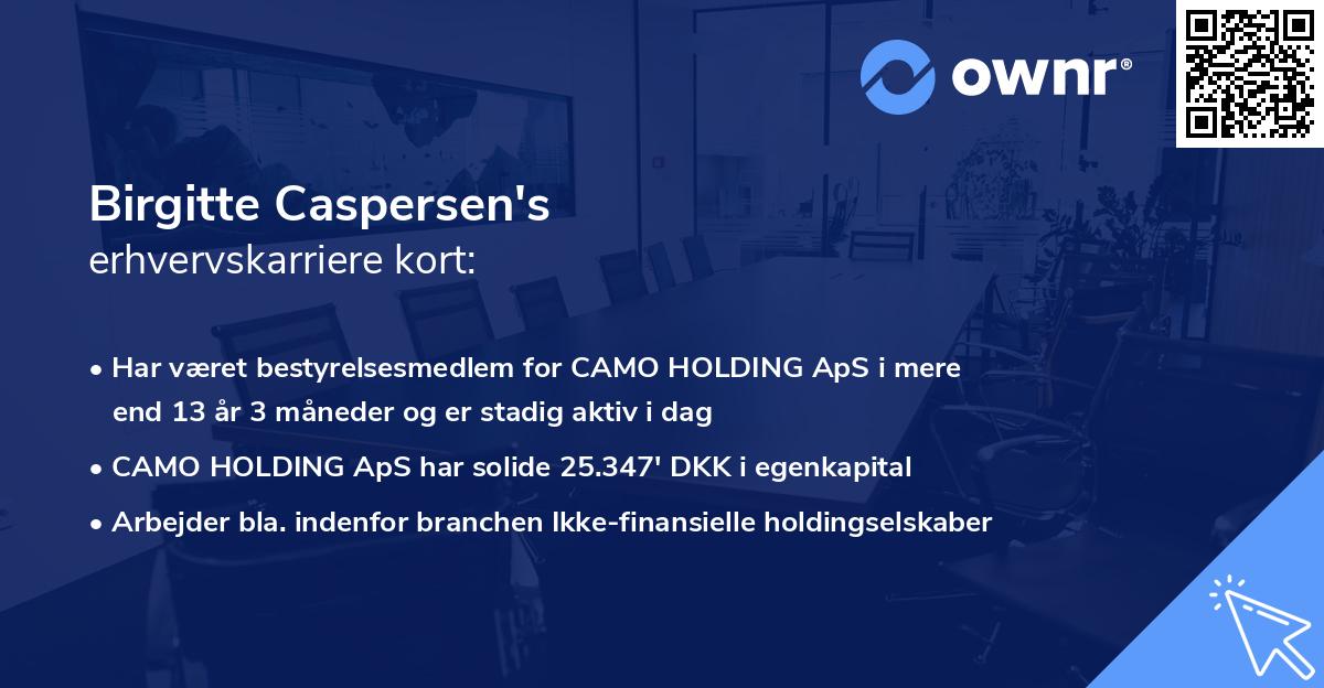 Birgitte Caspersen's erhvervskarriere kort
