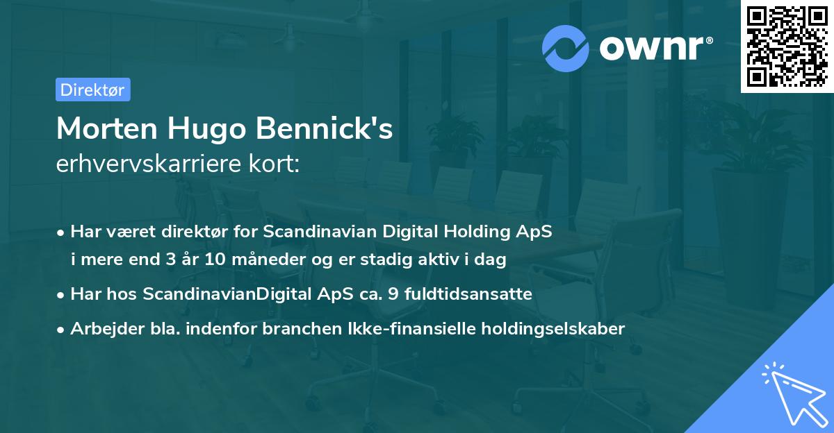 Morten Hugo Bennick's erhvervskarriere kort