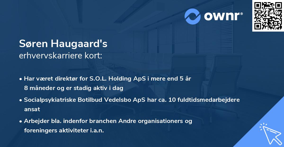 Søren Haugaard's erhvervskarriere kort