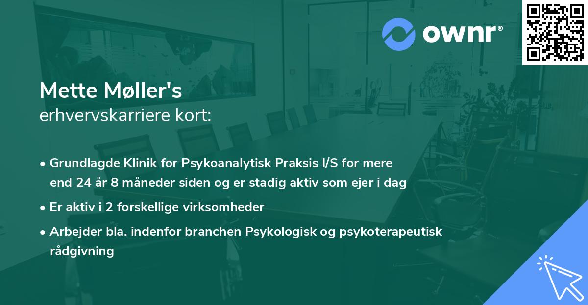 Mette Møller's erhvervskarriere kort