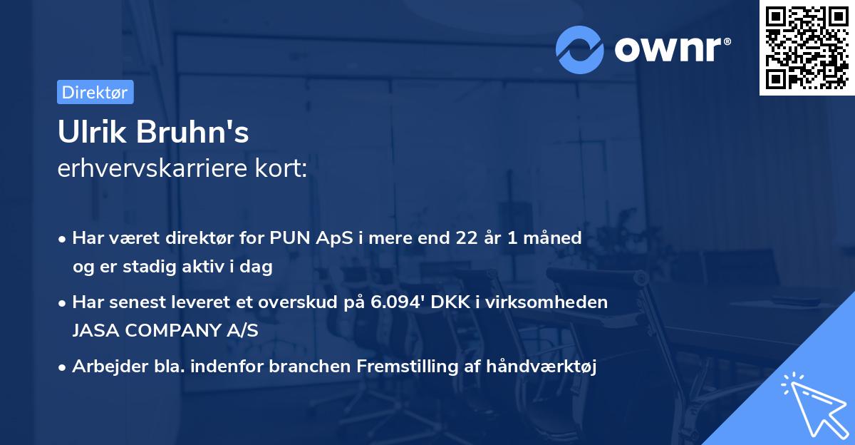 Ulrik Bruhn's erhvervskarriere kort