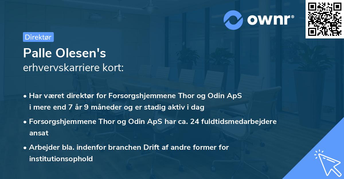 Palle Olesen's erhvervskarriere kort