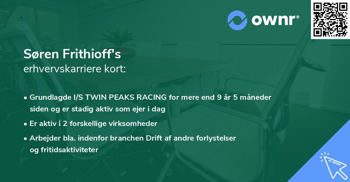 Søren Frithioff's erhvervskarriere kort