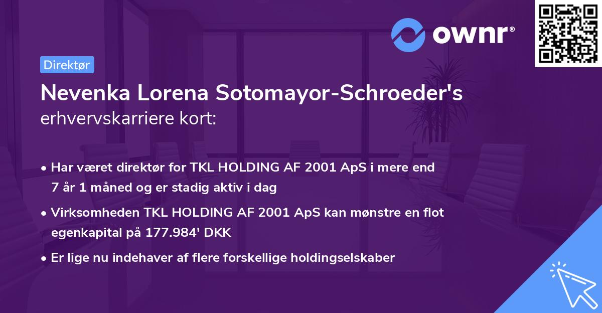 Nevenka Lorena Sotomayor-Schroeder's erhvervskarriere kort