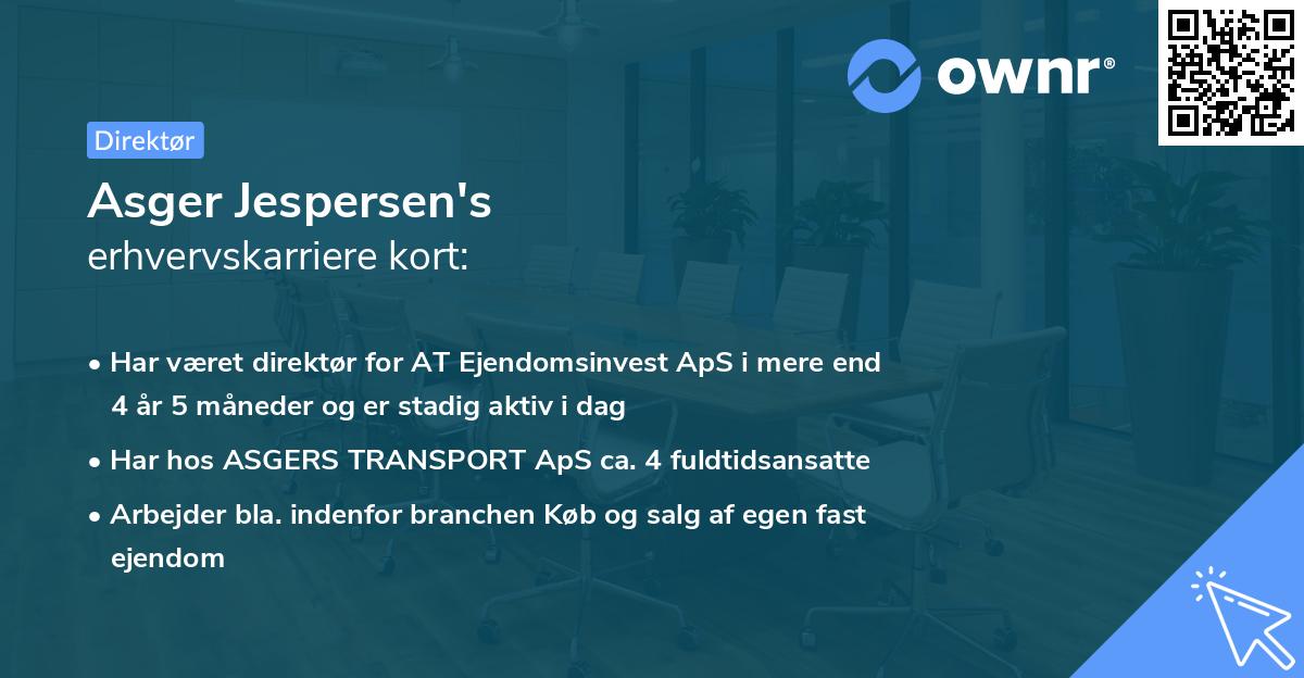 Asger Jespersen's erhvervskarriere kort