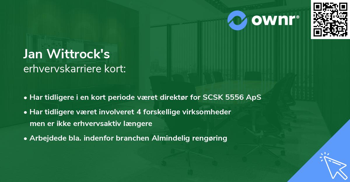 Jan Wittrock's erhvervskarriere kort