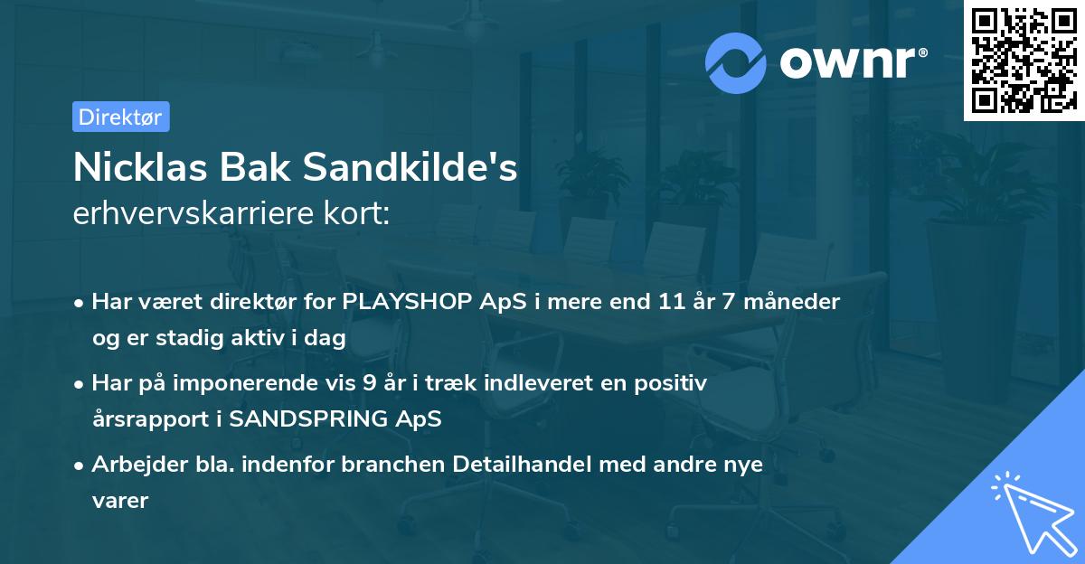 Nicklas Bak Sandkilde's erhvervskarriere kort