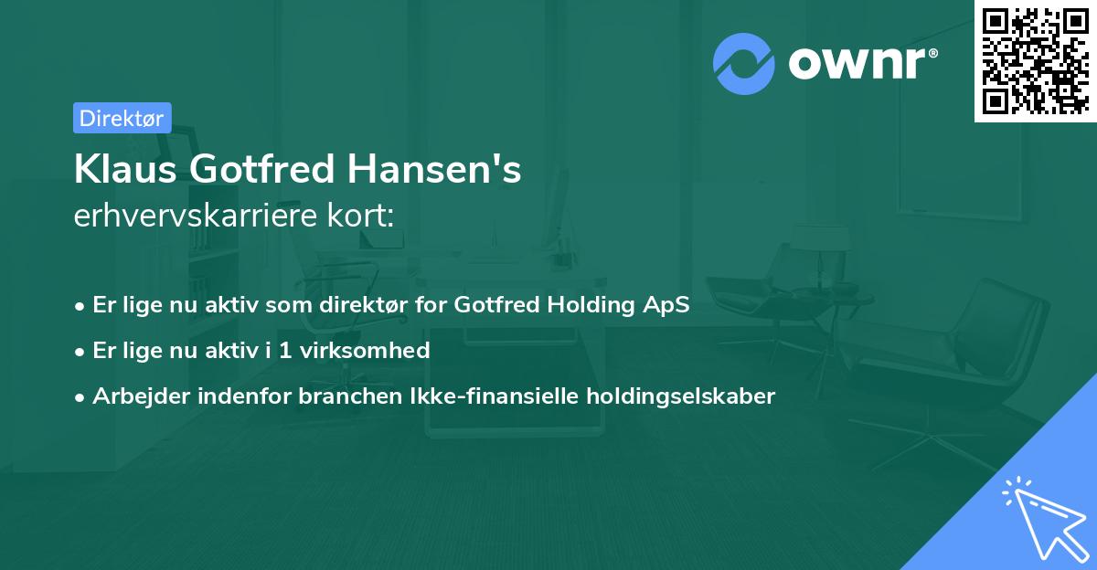 Klaus Gotfred Hansen's erhvervskarriere kort
