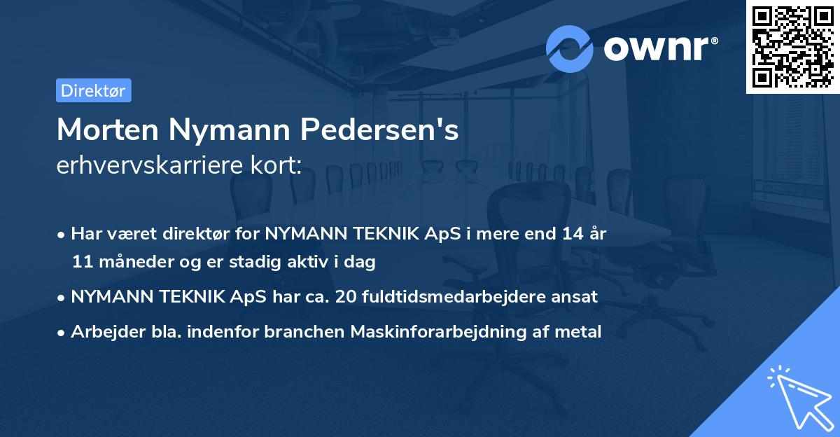 Morten Nymann Pedersen's erhvervskarriere kort