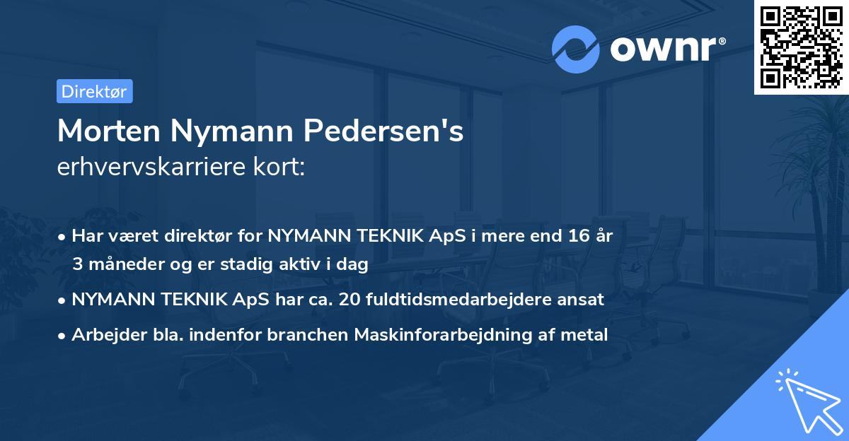 Morten Nymann Pedersen's erhvervskarriere kort